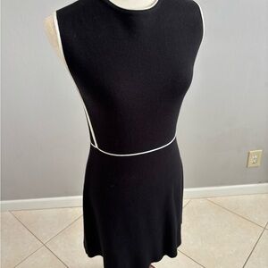 Zara Black Mini Dress with White Contrast Trim